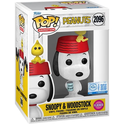 Funko Pop! Peanuts Snoopy & Woodstock Flocked #2096 - Entertainment Earth Exclusive
