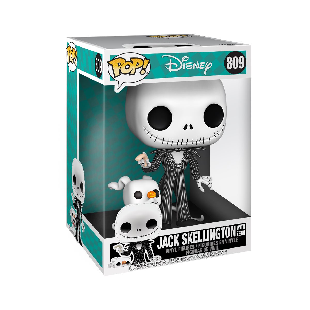 Funko Pop! The Nightmare Before Christmas Jack Skellington with Zero 10-Inch #809