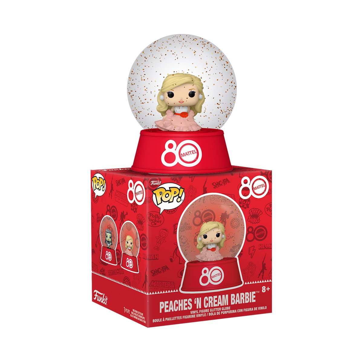 Bitty Pop! Retro Toys Mini Snow Globe Peaches 'n cream barbie
